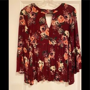 Altar’d State burgundy rose top